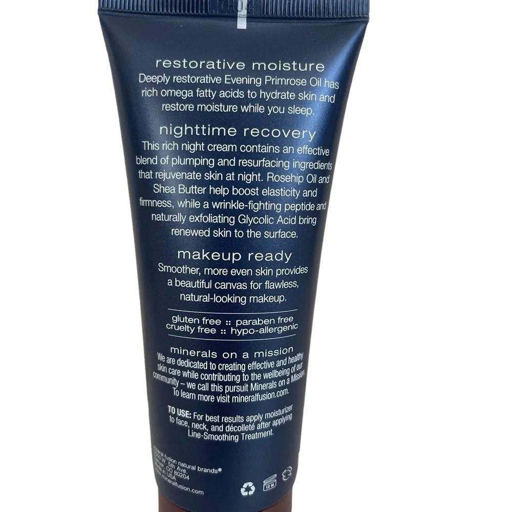 Mineral Fusion Overnight Renewal Nighttime Recovery Face Cream Vegan Sealed